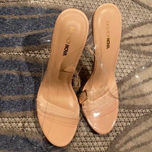 Clear strap heels
